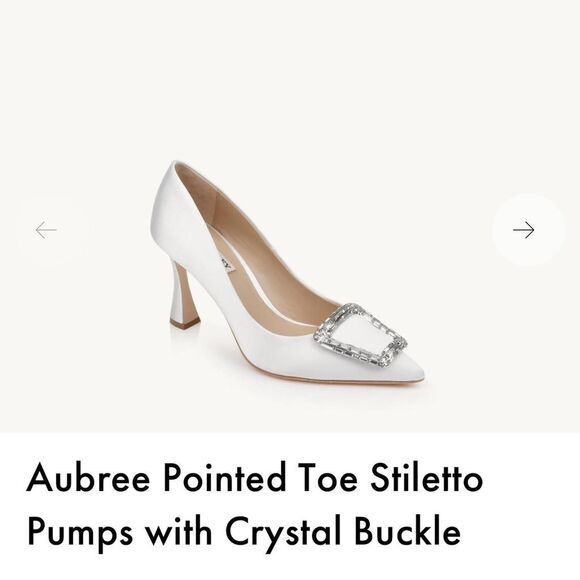 Badgley-Mischka Women's White and Silver Rhinestones Size 8 - Picture 1 of 7